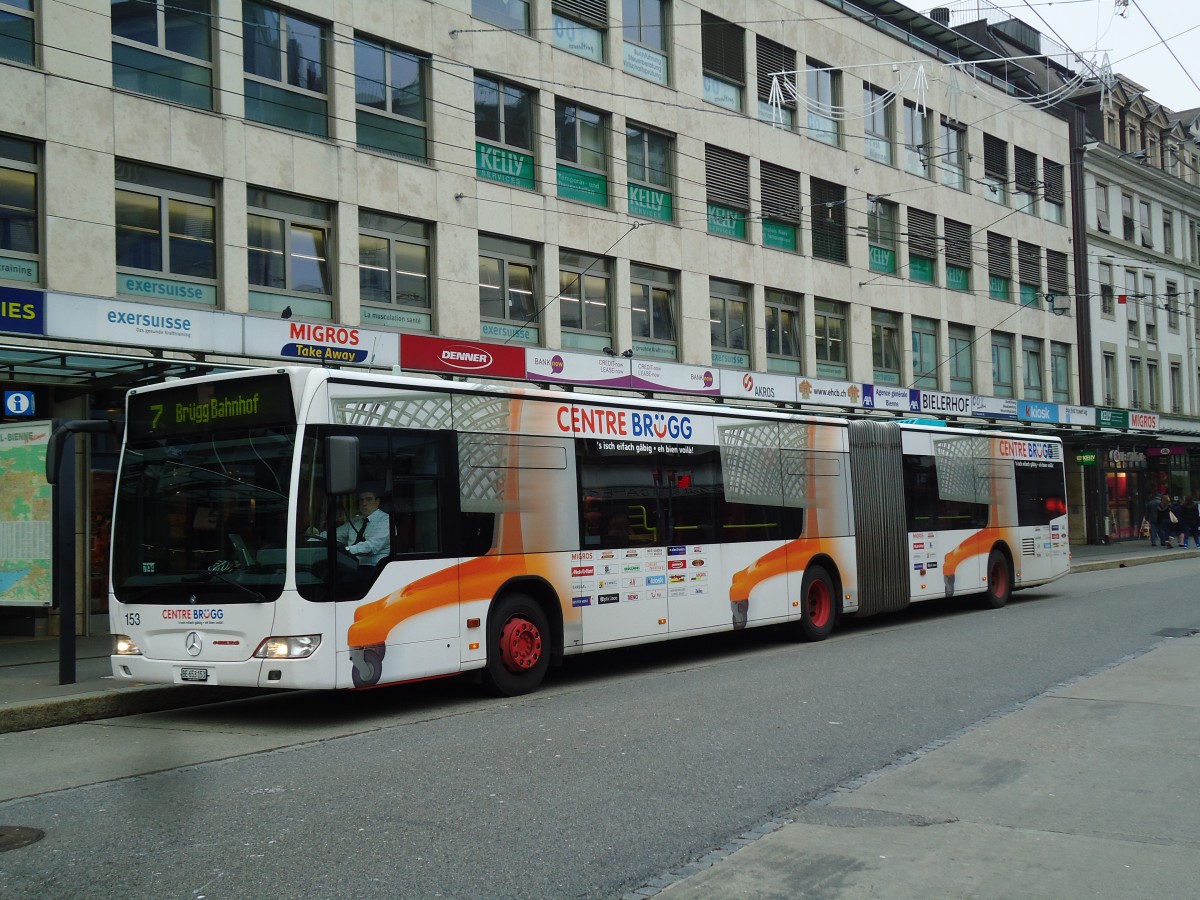 (142'837) - VB Biel - Nr. 153/BE 653'153 - Mercedes am 29. Dezember 2012 in Biel, Guisanplatz