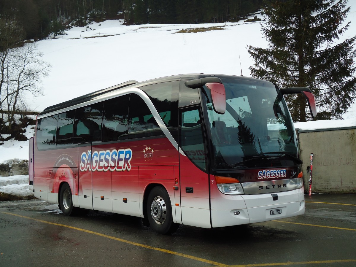 (142'940) - Sgesser, Wintersingen - Nr. 7/BL 7501 - Setra am 5. Januar 2013 in Engelberg, Titlisbahnen