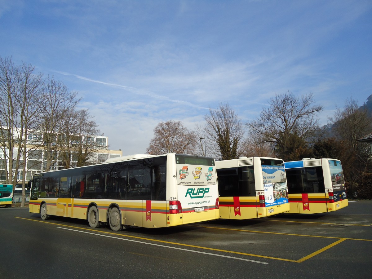 (143'030) - STI Thun - Nr. 131/BE 801'131 - MAN am 19. Januar 2013 bei der Schifflndte Thun