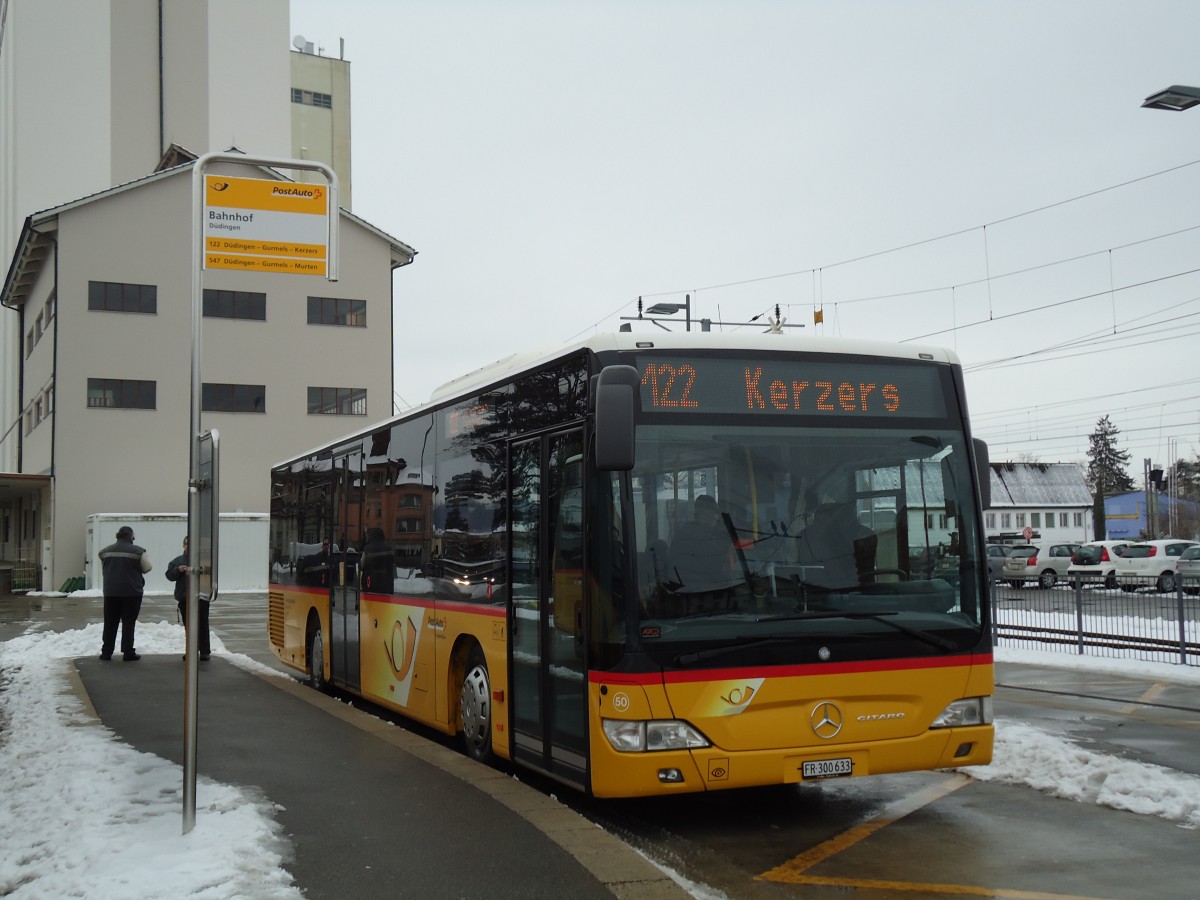 (143'094) - Wieland, Murten - Nr. 50/FR 300'633 - Mercedes (ex Klopfstein, Laupen Nr. 10) am 21. Januar 2013 beim Bahnhof Ddingen