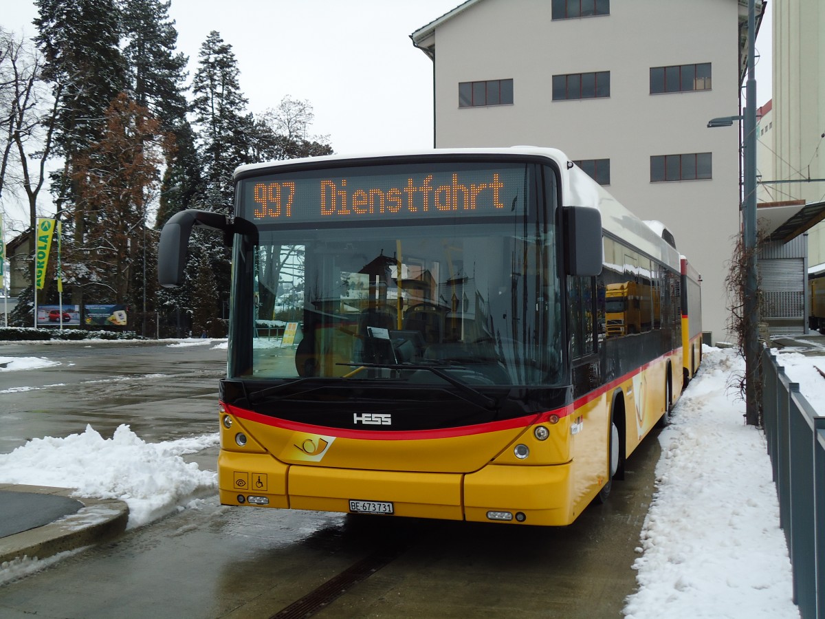 (143'095) - Klopfstein, Laupen - Nr. 10/BE 673'731 - Hess am 21. Januar 2013 beim Bahnhof Ddingen