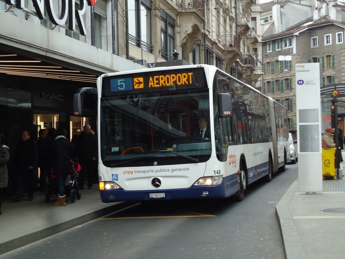 (143'383) - TPG Genve - Nr. 148/GE 960'532 - Mercedes am 22. Februar 2013 in Genve, Coutance