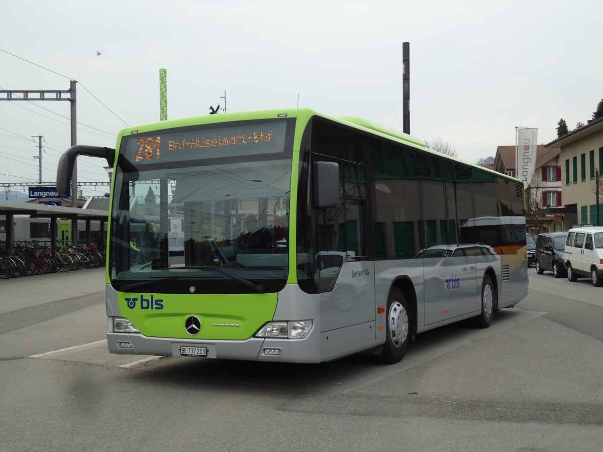 (143'570) - Busland, Burgdorf - Nr. 203/BE 737'203 - Mercedes am 23. Mrz 2013 beim Bahnhof Langnau