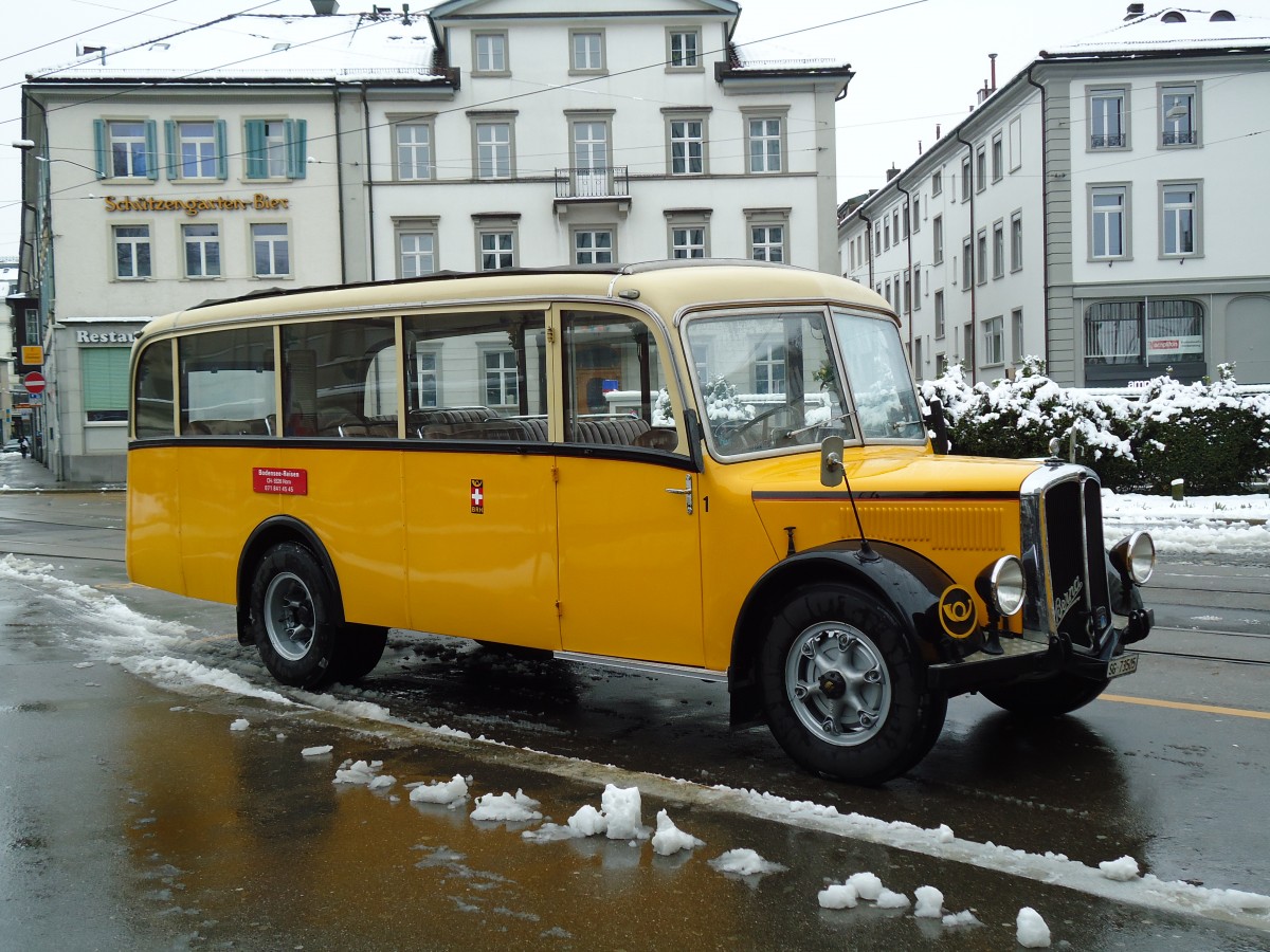 (143'645) - Baumgartner, Horn - Nr. 1/SG 73'505 - Berna/Hess (ex Chiesa, Minusio) am 20. April 2013 beim Bahnhof St. Gallen