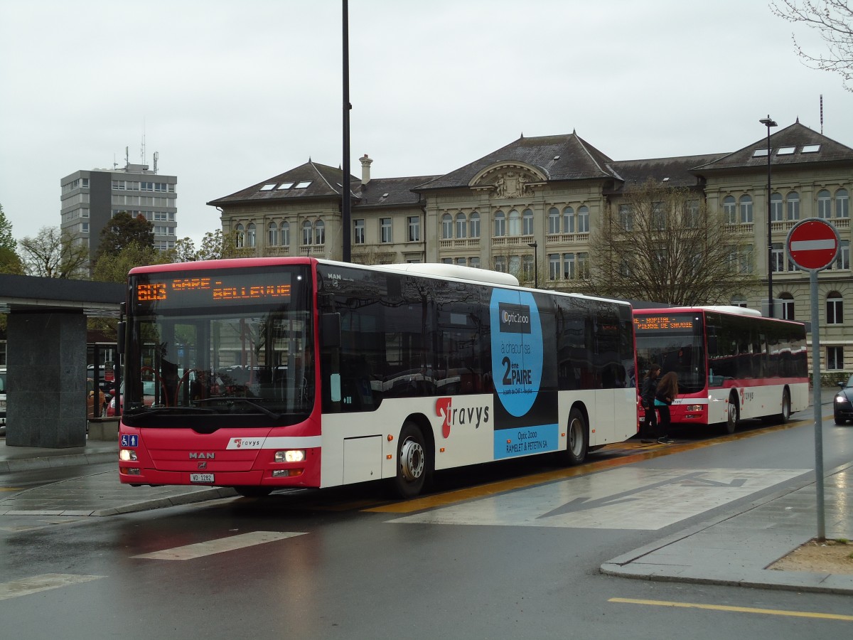 (143'900) - TRAVYS Yverdon - VD 1282 - MAN am 27. April 2013 beim Bahnhof Yverdon