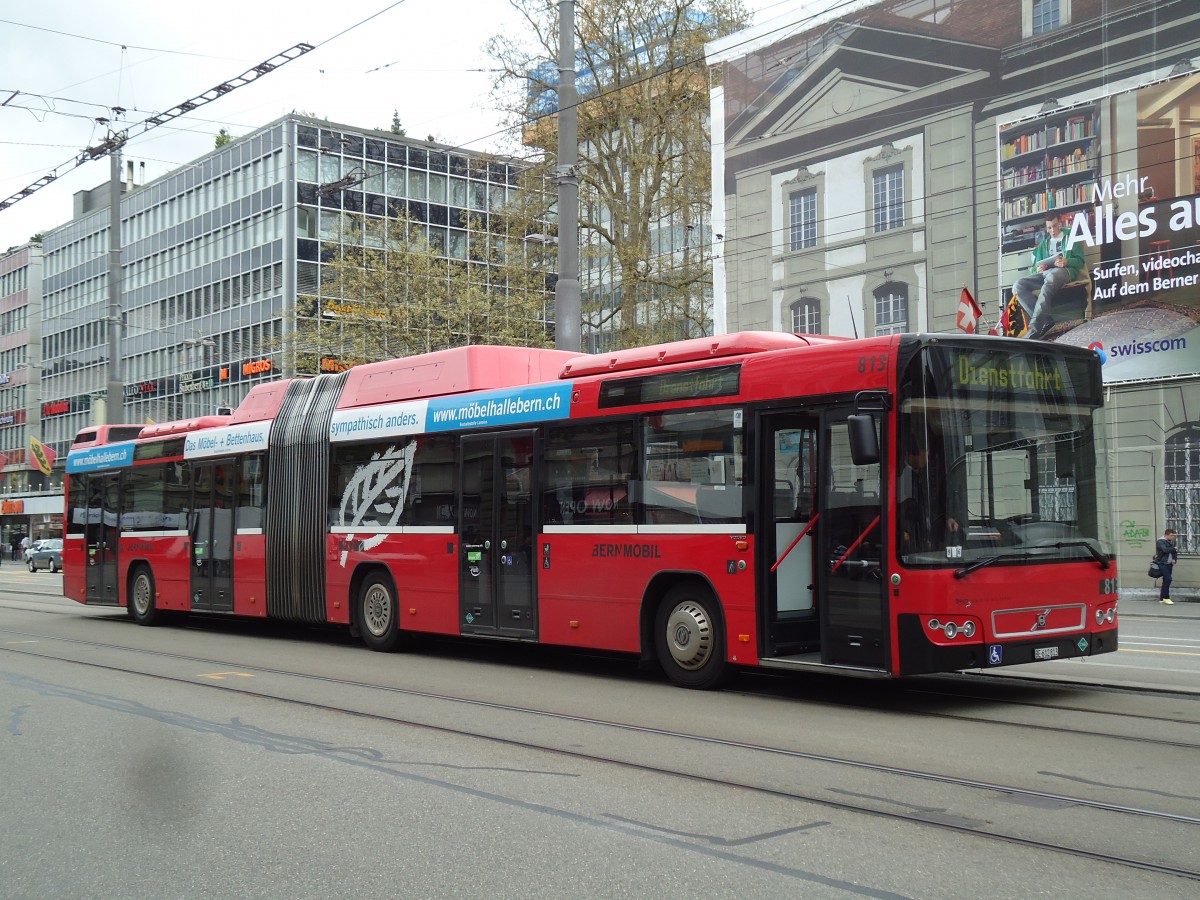 (144'035) - Bernmobil, Bern - Nr. 813/BE 612'813 - Volvo am 11. Mai 2013 beim Bahnhof Bern