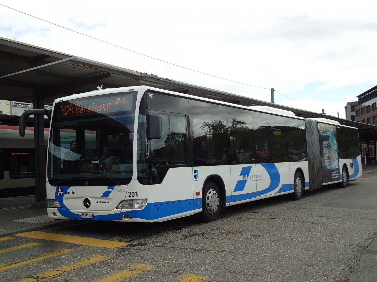 (144'182) - BOGG Wangen b.O. - Nr. 201/SO 157'070 - Mercedes am 12. Mai 2013 beim Bahnhof Olten