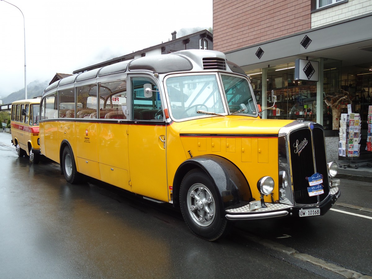 (144'267) - Dillier, Sarnen - OW 10'168 - Saurer/Gangloff (ex AVG Grindelwald; ex P 23'128; ex P 2195) am 19. Mai 2013 in Engelberg, OiO