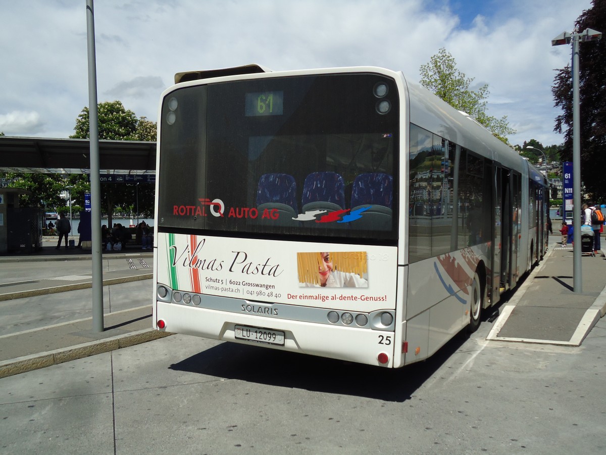 (144'363) - ARAG Ruswil - Nr. 25/LU 12'099 - Solaris am 19. Mai 2013 beim Bahnhof Luzern