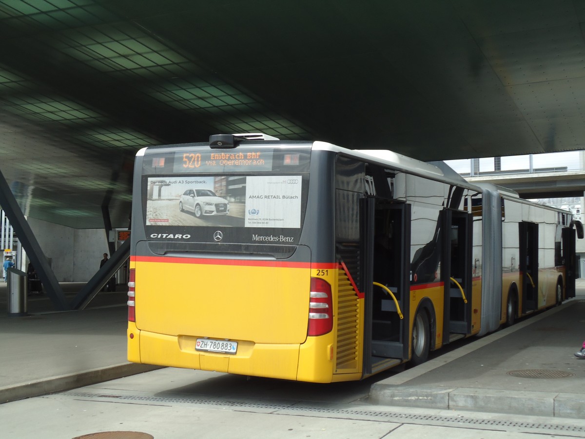 (144'401) - PostAuto Zrich - Nr. 251/ZH 780'883 - Mercedes am 20. Mai 2013 in Zrich, Flughafen