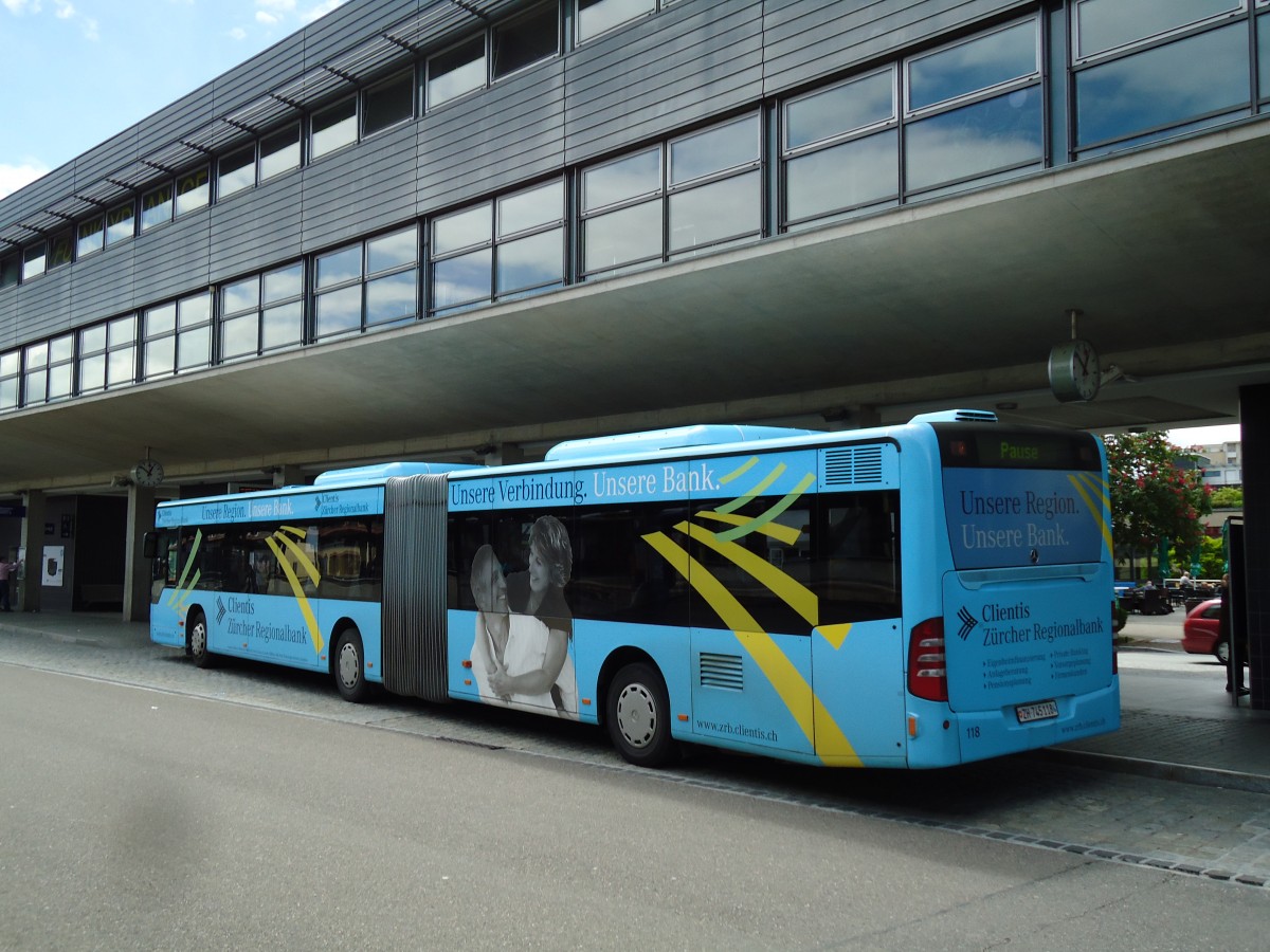 (144'423) - VZO Grningen - Nr. 118/ZH 745'118 - Mercedes am 20. Mai 2013 beim Bahnhof Uster