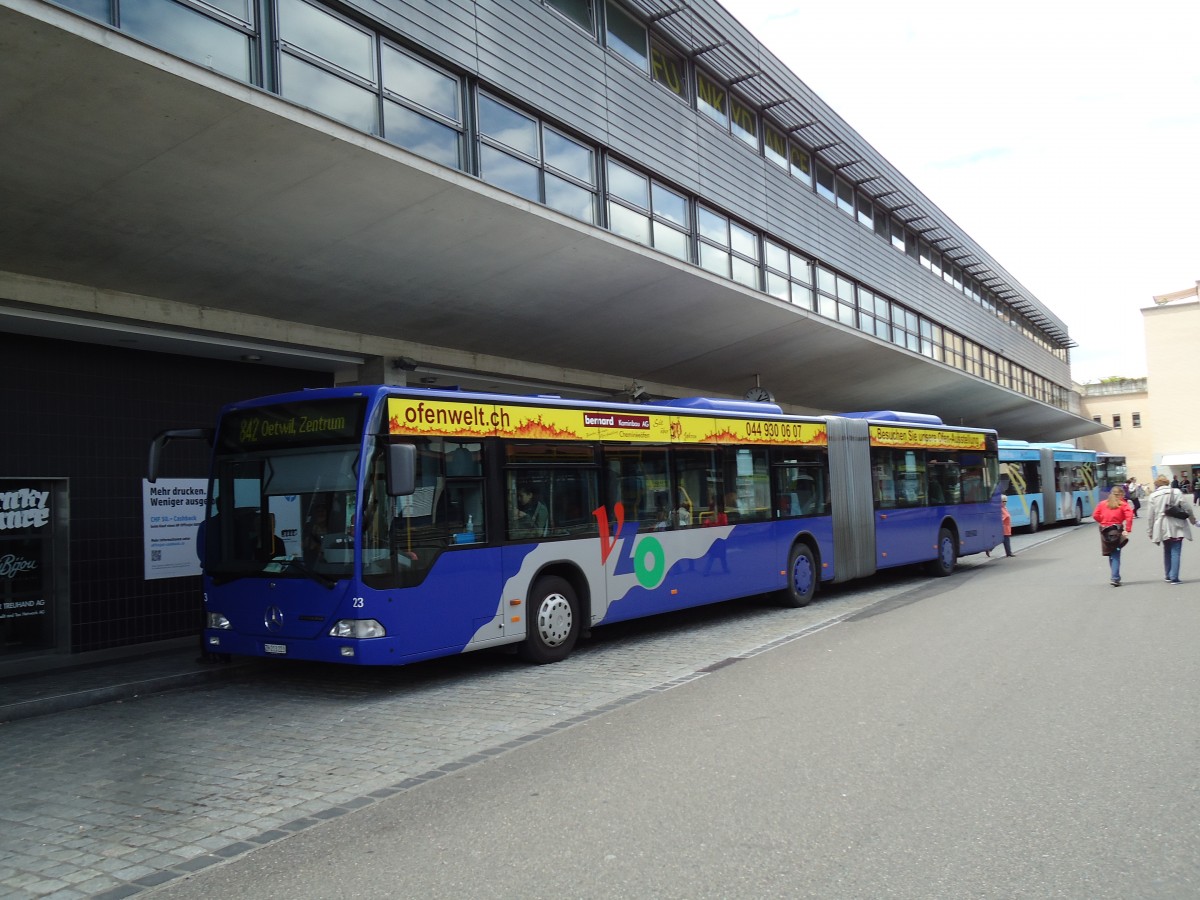 (144'430) - VZO Grningen - Nr. 23/ZH 213'223 - Mercedes am 20. Mai 2013 beim Bahnhof Uster