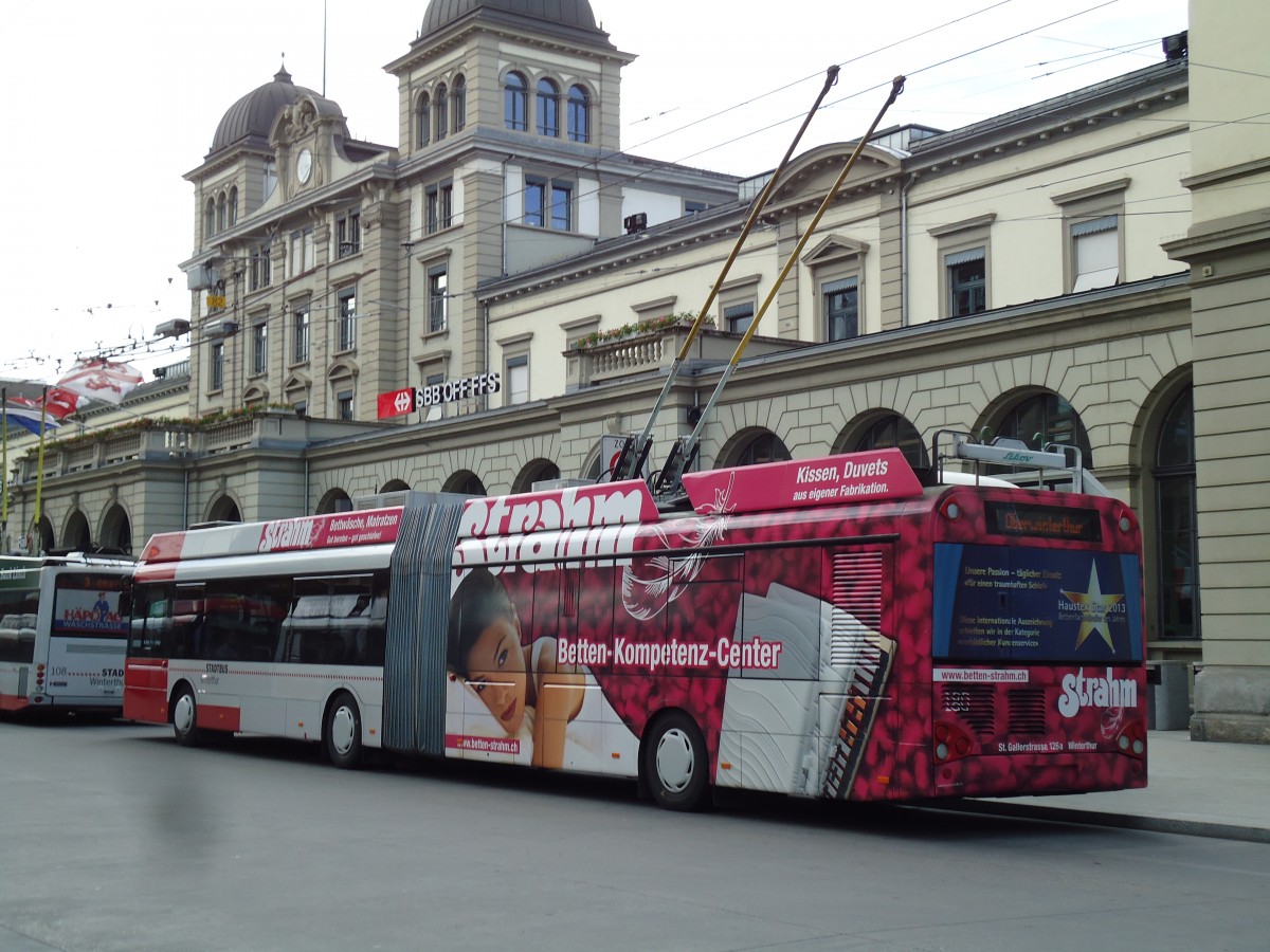 (144'459) - SW Winterthur - Nr. 180 - Solaris Gelenktrolleybus am 20. Mai 2013 beim Hauptbahnhof Winterthur