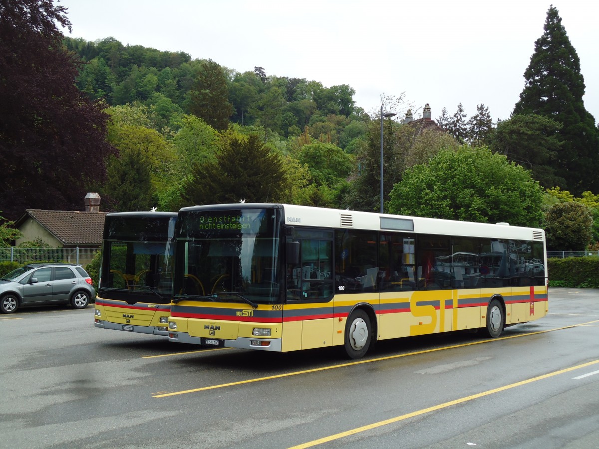 (144'511) - STI Thun - Nr. 100/BE 577'100 - MAN am 23. Mai 2013 bei der Schifflndte Thun