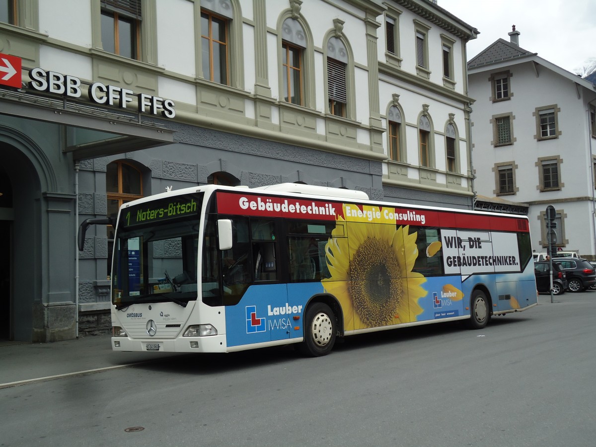 (144'556) - PostAuto Wallis - VS 241'960 - Mercedes am 25. Mai 2013 beim Bahnhof Brig