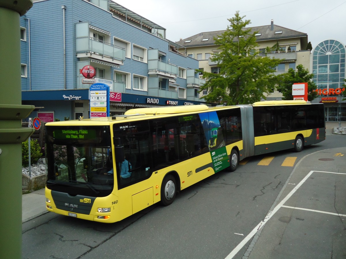 (144'793) - STI Thun - Nr. 140/BE 801'140 - MAN am 2. Juni 2013 in Spiez, Seestrasse