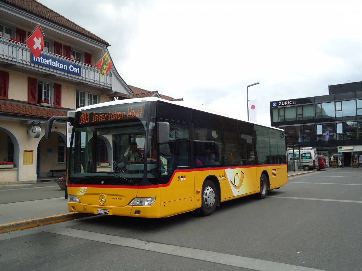 (144'876) - PostAuto Bern - BE 610'532 - Mercedes am 9. Juni 2013 beim Bahnhof Interlaken Ost