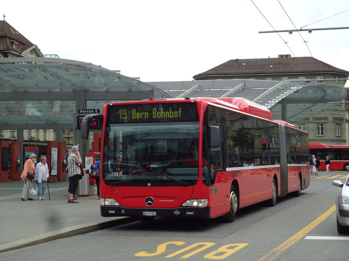 (144'882) - Bernmobil, Bern - Nr. 847/BE 671'847 - Mercedes am 9. Juni 2013 beim Bahnhof Bern