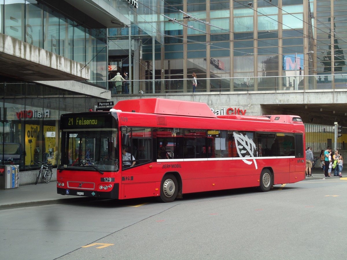 (144'890) - Bernmobil, Bern - Nr. 129/BE 624'129 - Volvo am 9. Juni 2013 beim Bahnhof Bern