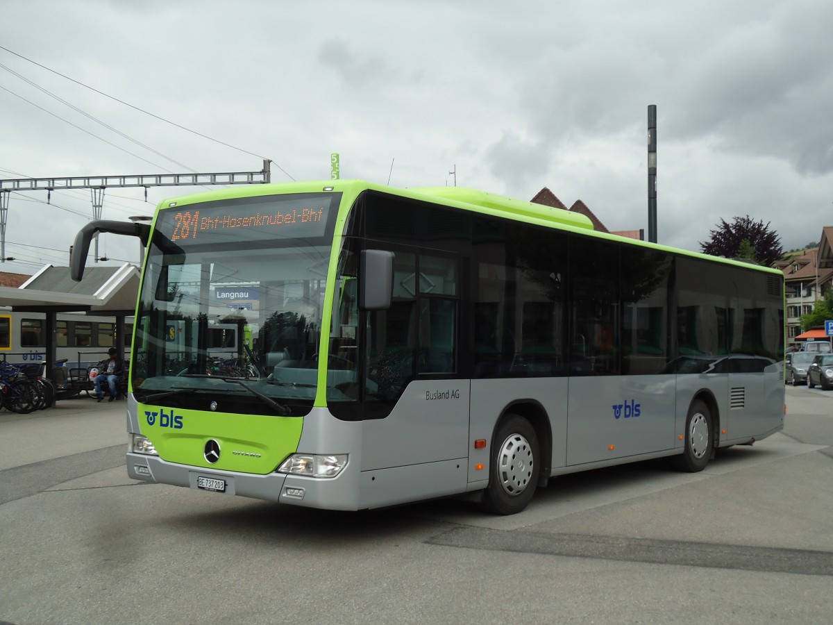 (144'974) - Busland, Burgdorf - Nr. 203/BE 737'203 - Mercedes am 10. Juni 2013 beim Bahnhof Langnau