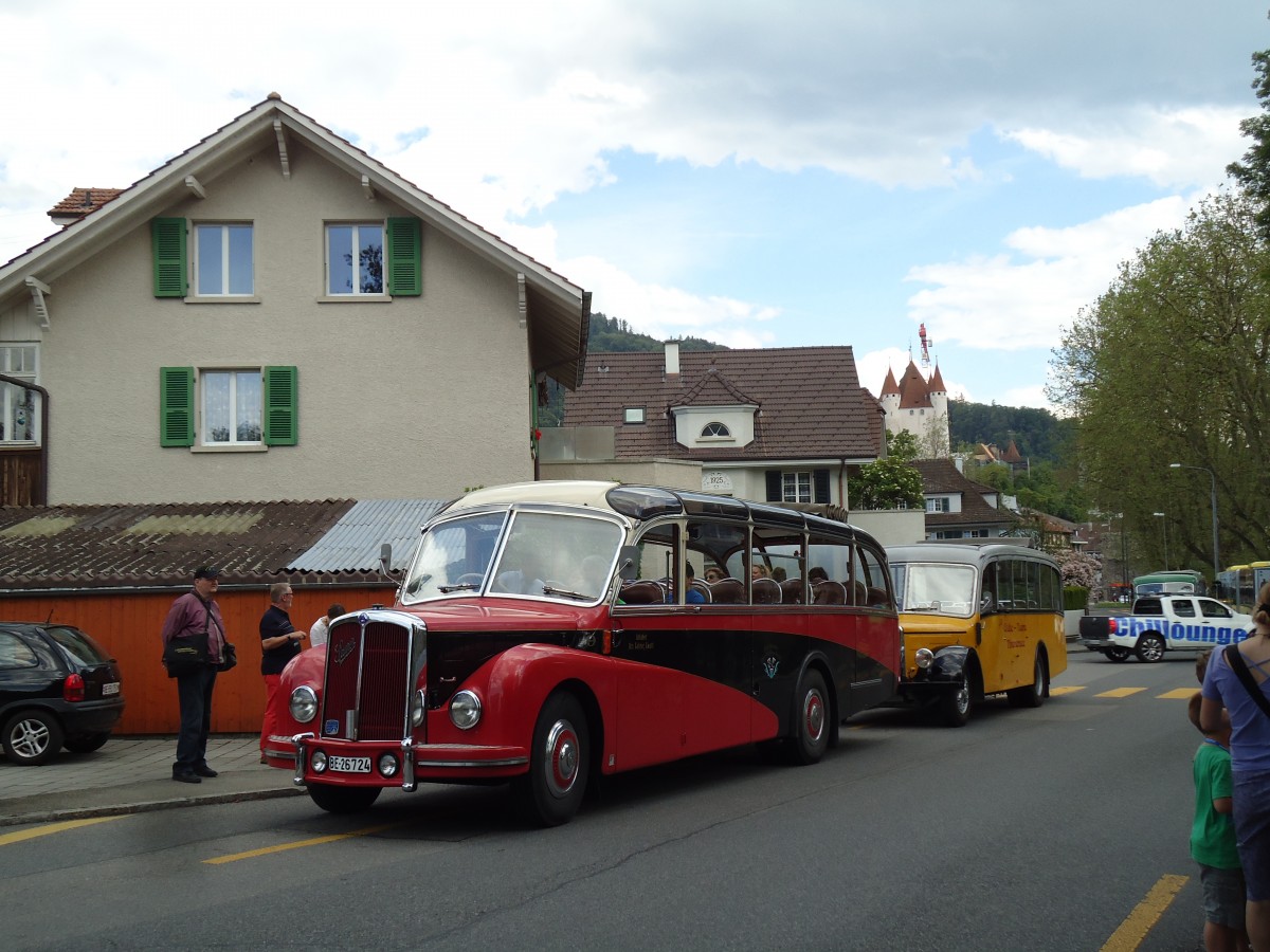 (145'005) - Gafner, Gwatt - Nr. 9/BE 26'724 - Saurer/R&J (ex ASKA Aeschi Nr. 9) am 15. Juni 2013 in Thun, Garage STI