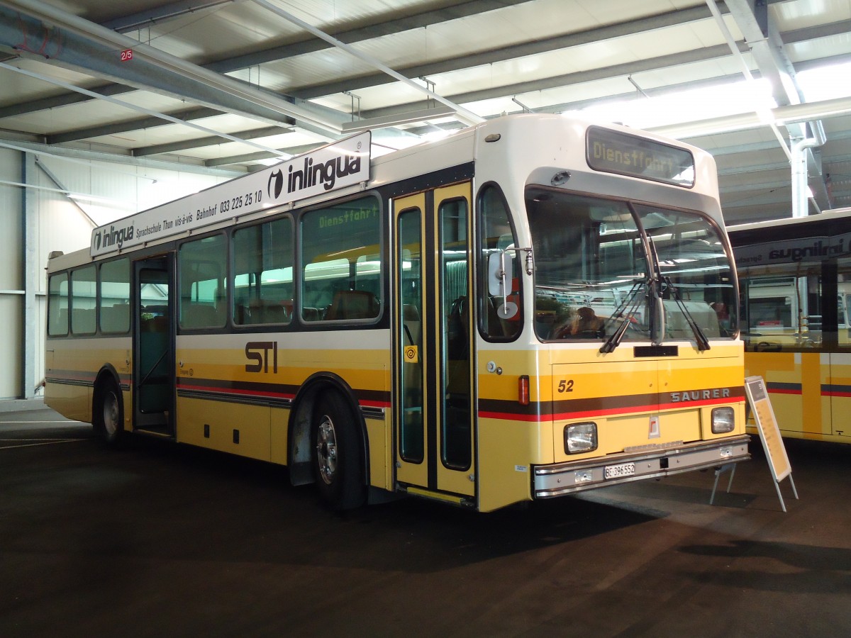 (145'091) - STI Thun - Nr. 52/BE 396'552 - Saurer/R&J am 16. Juni 2013 in Thun, Garage