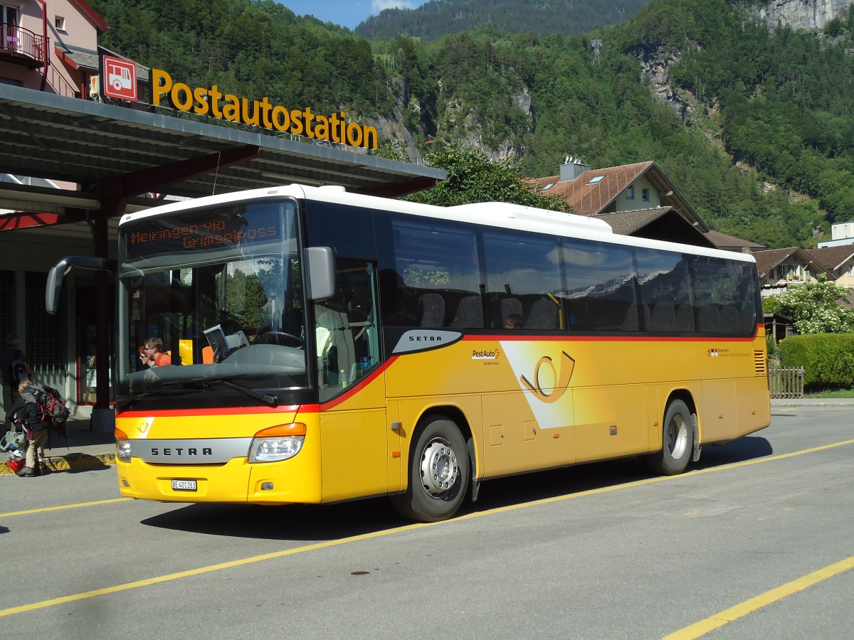 (145'149) - AVG Meiringen - Nr. 63/BE 401'263 - Setra am 16. Juni 2013 in Meiringen, Postautostation