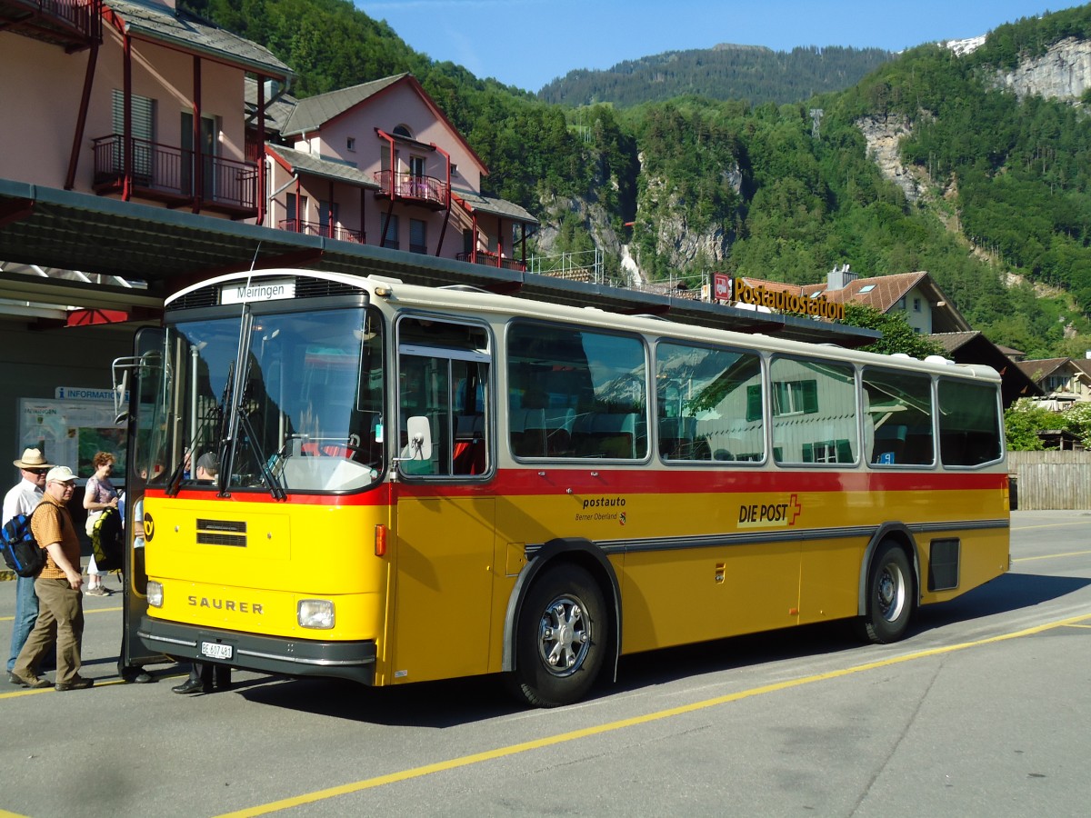 (145'162) - AVG Meiringen - Nr. 74/BE 607'481 - Saurer/R&J (ex P 24'357) am 16. Juni 2013 in Meiringen, Postautostation