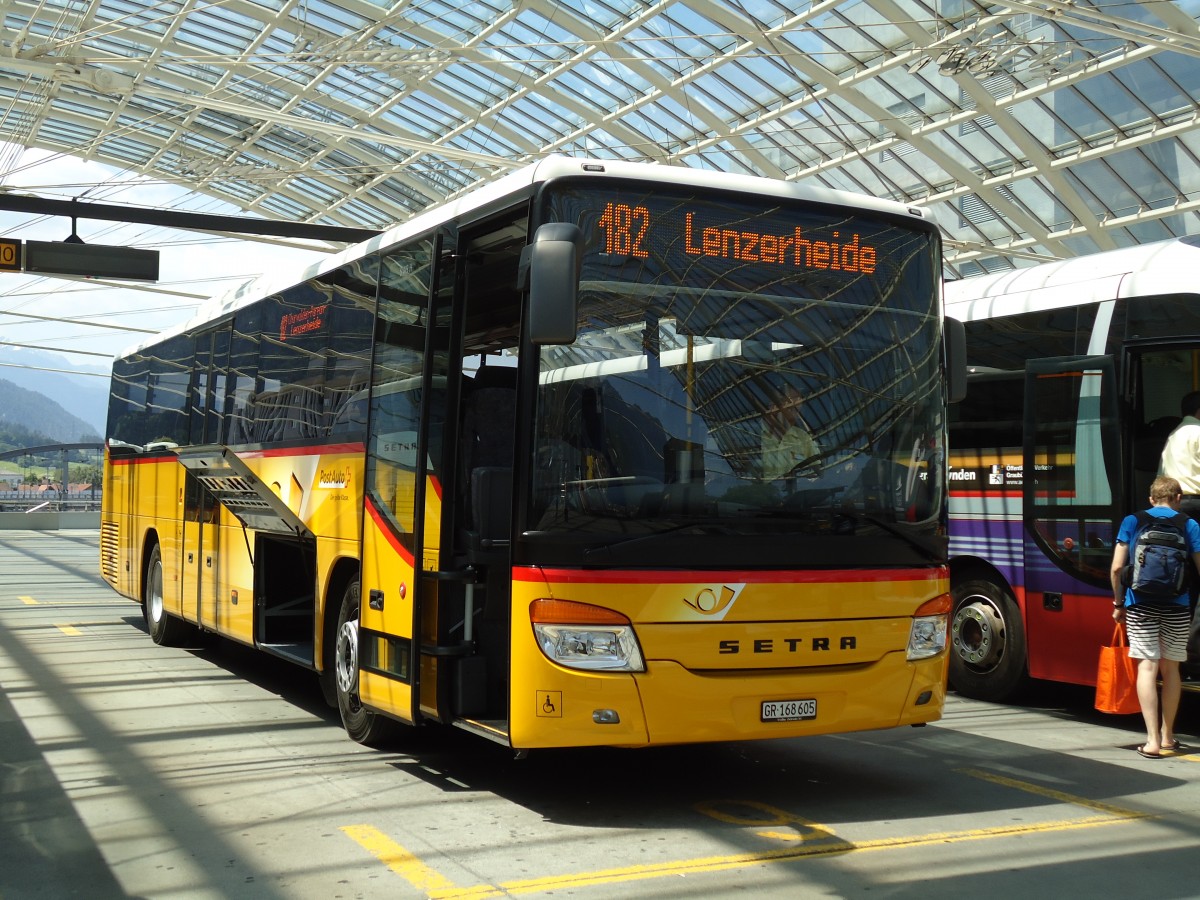 (145'218) - PostAuto Graubnden - GR 168'605 - Setra am 17. Juni 2013 in Chur, Postautostation