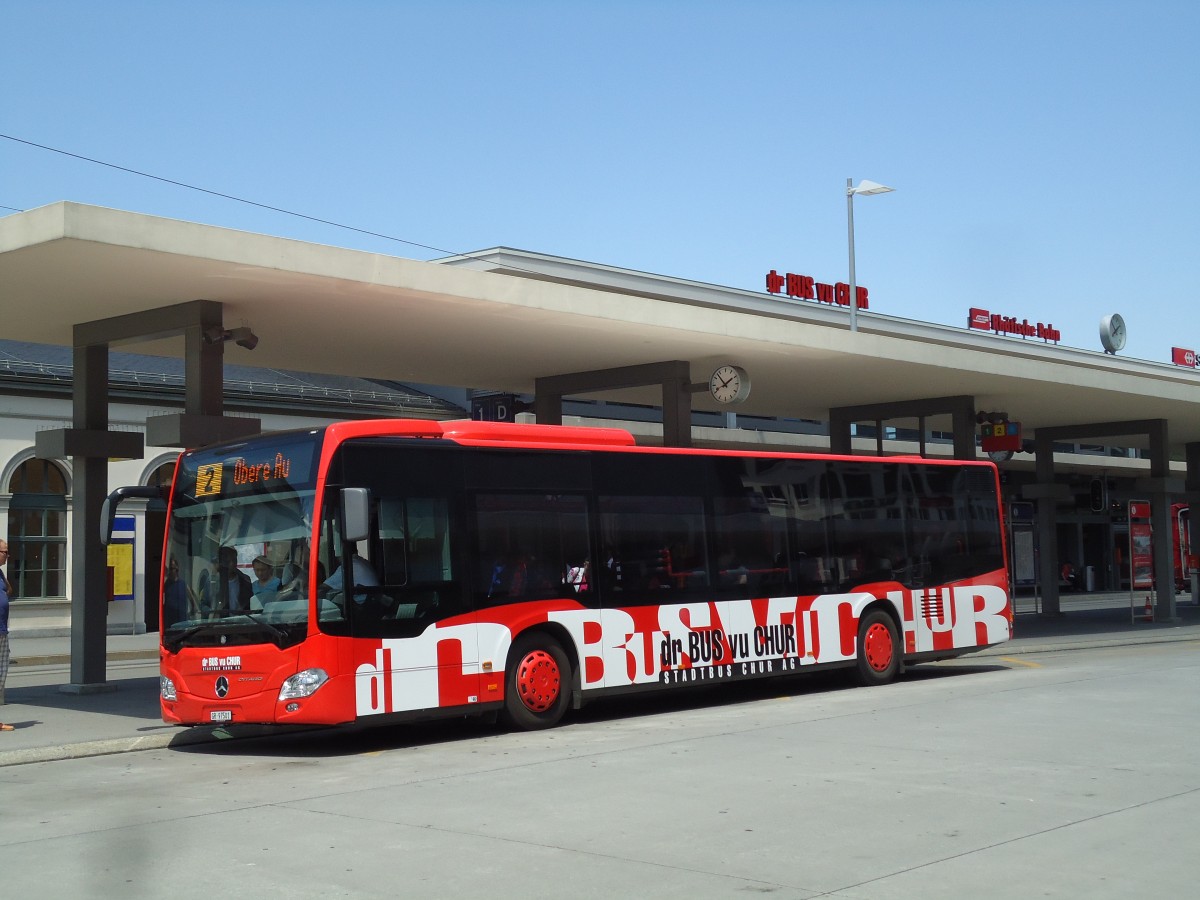 (145'229) - SBC Chur - Nr. 1/GR 97'501 - Mercedes am 17. Juni 2013 beim Bahnhof Chur