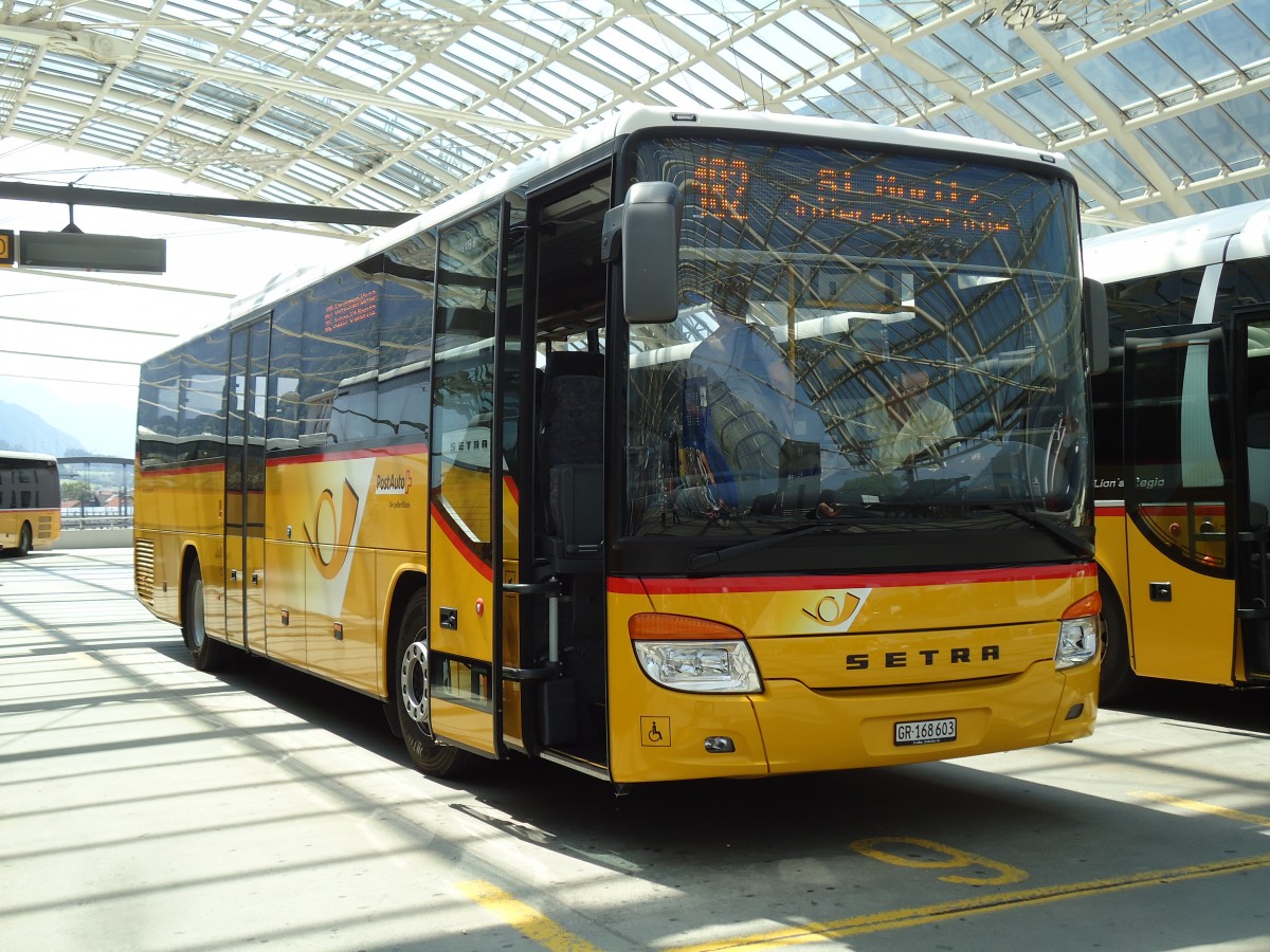 (145'247) - PostAuto Graubnden - GR 168'603 - Setra am 17. Juni 2013 in Chur, Postautostation