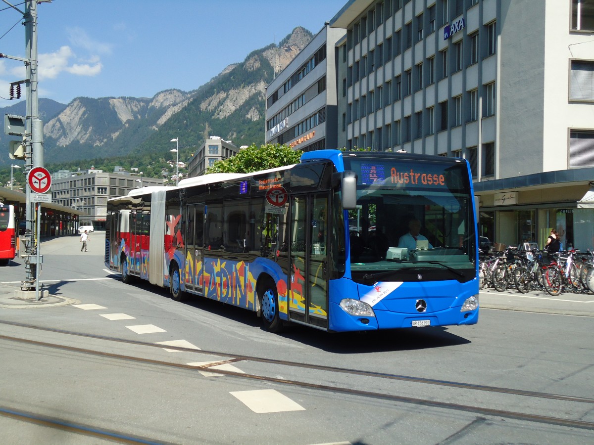 (145'260) - SBC Chur - Nr. 92/GR 156'992 - Mercedes (ex VZO Grningen Nr. 151; ex Vorfhrfahrzeug) am 17. Juni 2013 beim Bahnhof Chur