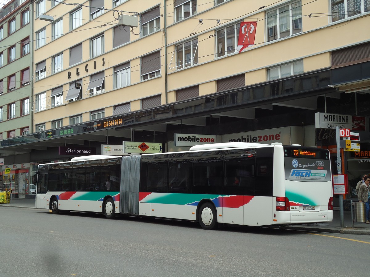 (145'475) - ASm Langenthal - Nr. 47/BE 703'520 - MAN am 23. Juni 2013 beim Bahnhof Biel