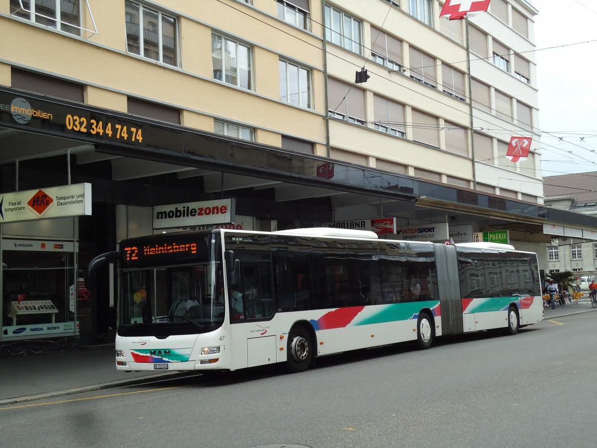 (145'476) - ASm Langenthal - Nr. 47/BE 703'520 - MAN am 23. Juni 2013 beim Bahnhof Biel