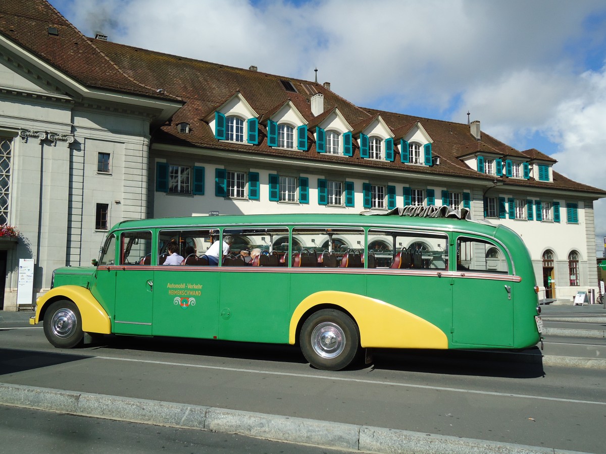 (145'513) - STI Thun - Nr. 15/BE 26'776 - Saurer/Gangloff (ex AvH Heimenschwand Nr. 5) am 30. Juni 2013 beim Bahnhof Thun