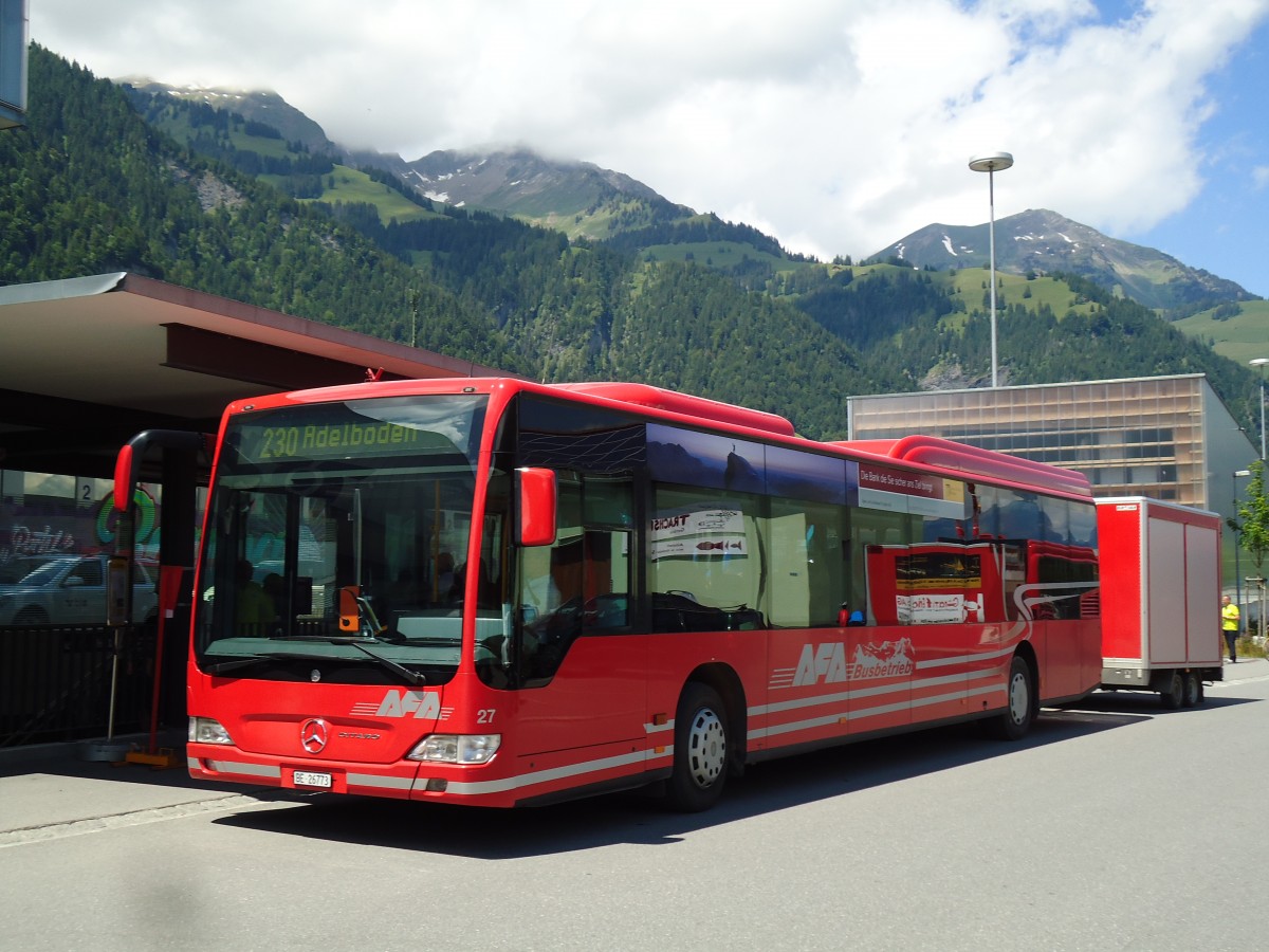 (145'566) - AFA Adelboden - Nr. 27/BE 26'773 - Mercedes am 30. Juni 2013 in Frutigen, 100 Jahre BLS