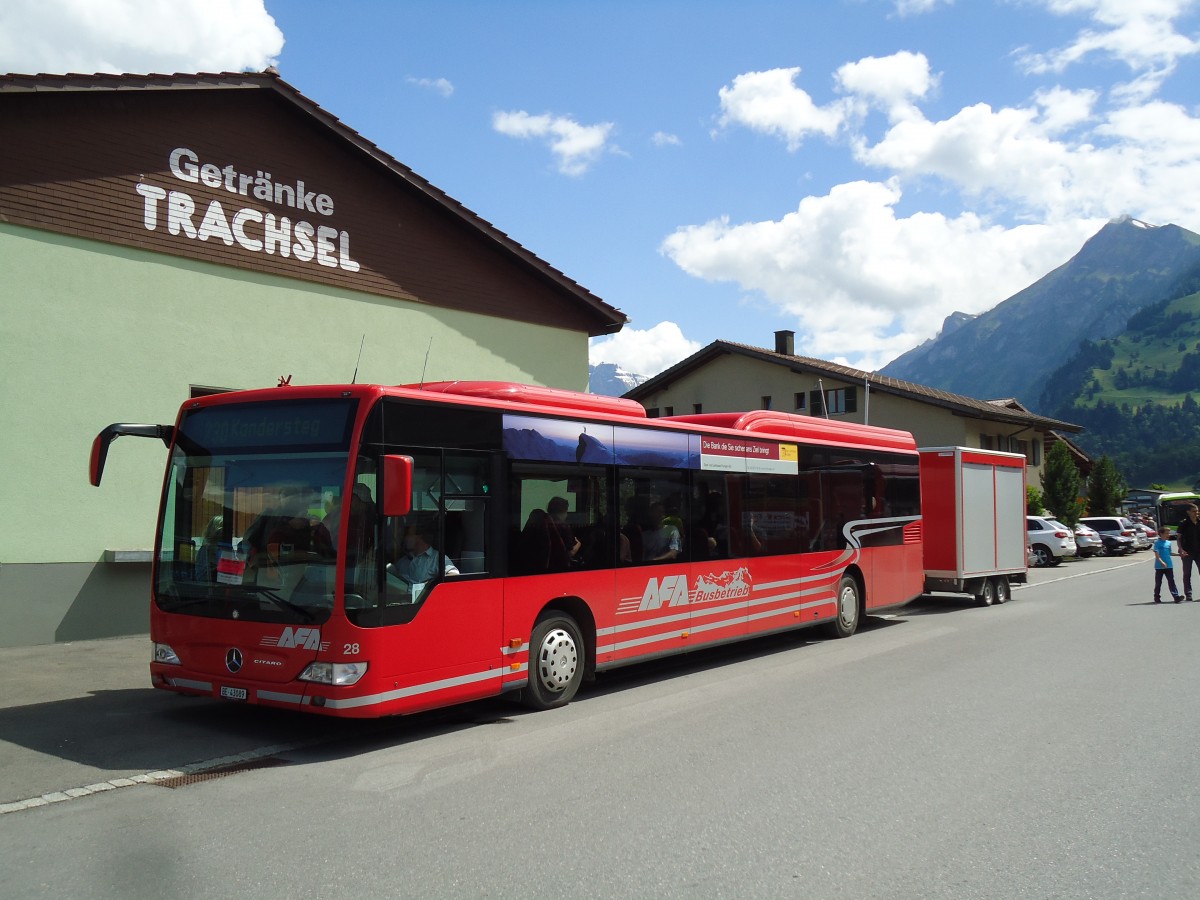 (145'578) - AFA Adelboden - Nr. 28/BE 43'089 - Mercedes am 30. Juni 2013 in Frutigen, 100 Jahre BLS