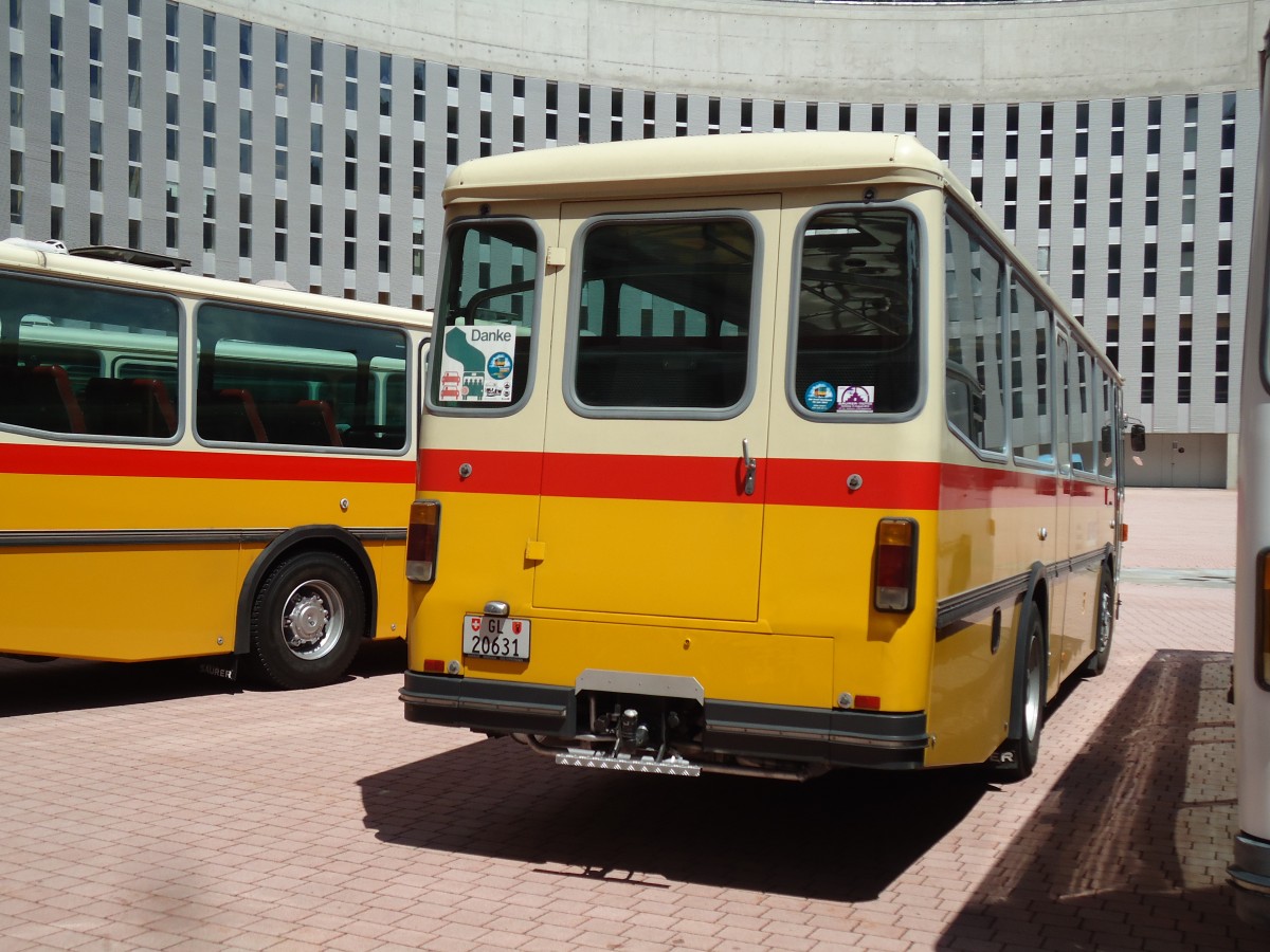 (145'913) - Schmid, Glarus - GL 20'631 - Saurer/Tscher (ex Mosimann, Aesch; ex Erne, Full; ex P 24'257) am 20. Juli 2013 in Airolo, Caserna