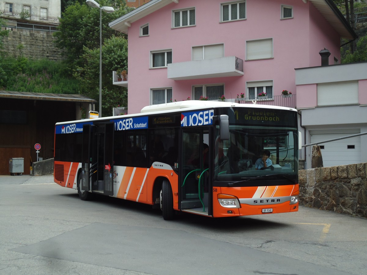 (145'983) - AAGU Altdorf - Nr. 58/UR 9348 - Setra am 20. Juli 2013 beim Bahnhof Gschenen