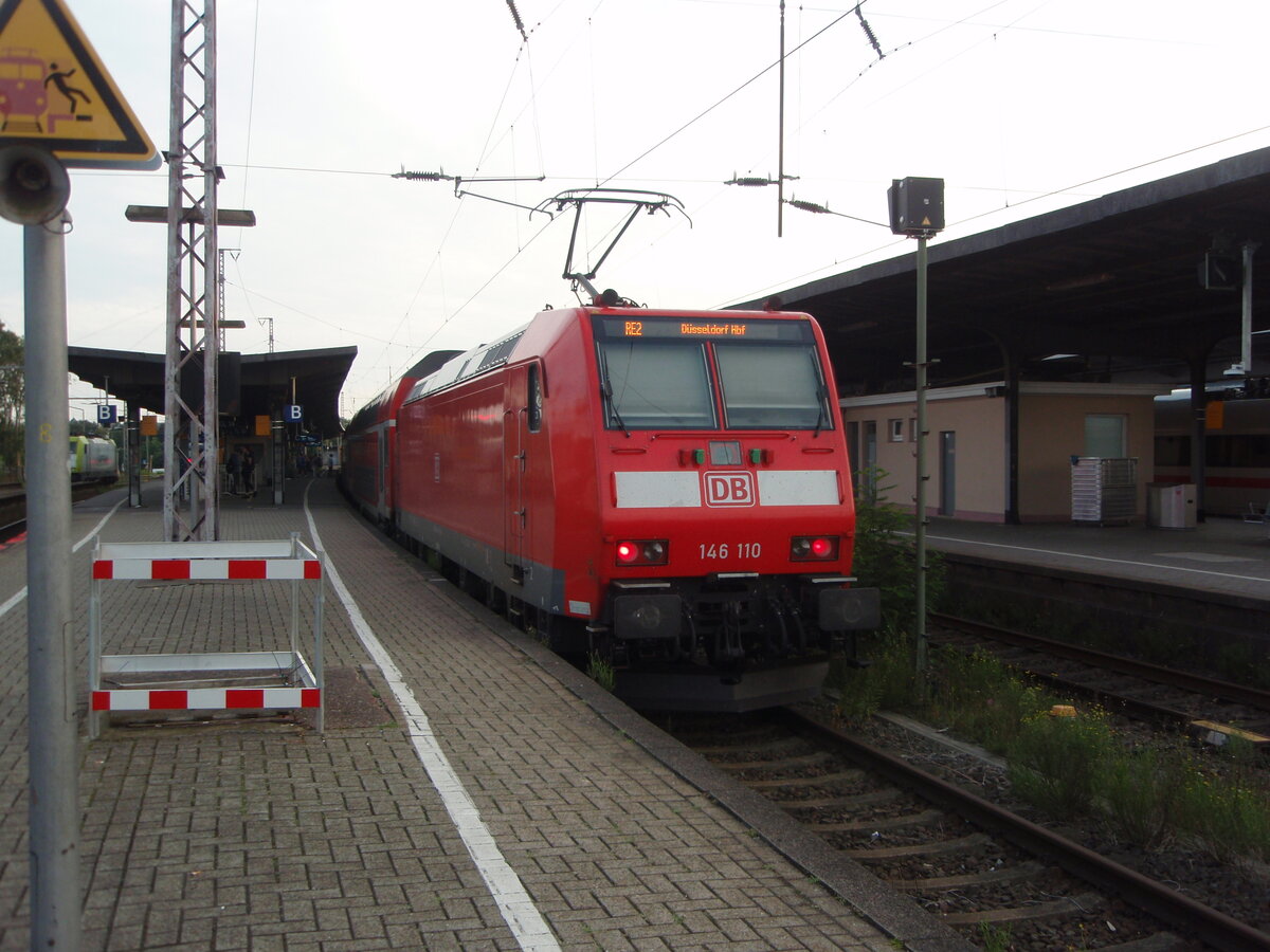 146 110 als RE 2 nach Dsseldorf Hbf in Osnabrck Hbf. 17.08.2024