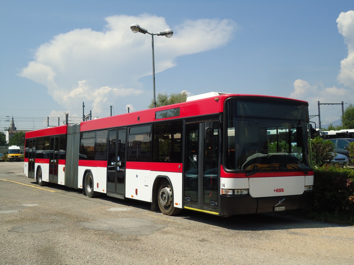 (146'001) - CarPostal Ouest (Hess, Bellach) - VD 356'449 - Volvo/Hess am 22. Juli 2013 in Yverdon, Garage