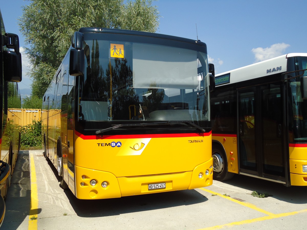 (146'005) - CarPostal Ouest - VD 525'457 - Temsa am 22. Juli 2013 in Yverdon, Garage