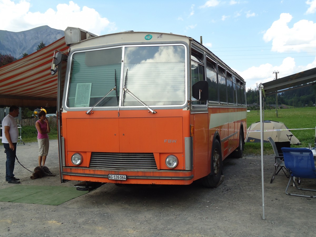 (146'325) - Binggeli, Rekingen - AG 126'064 - FBW/R&J (ex Kramer, Glattbrugg; ex Steiner, Meikirch) am 17. August 2013 in Lenk, Metschbahnen