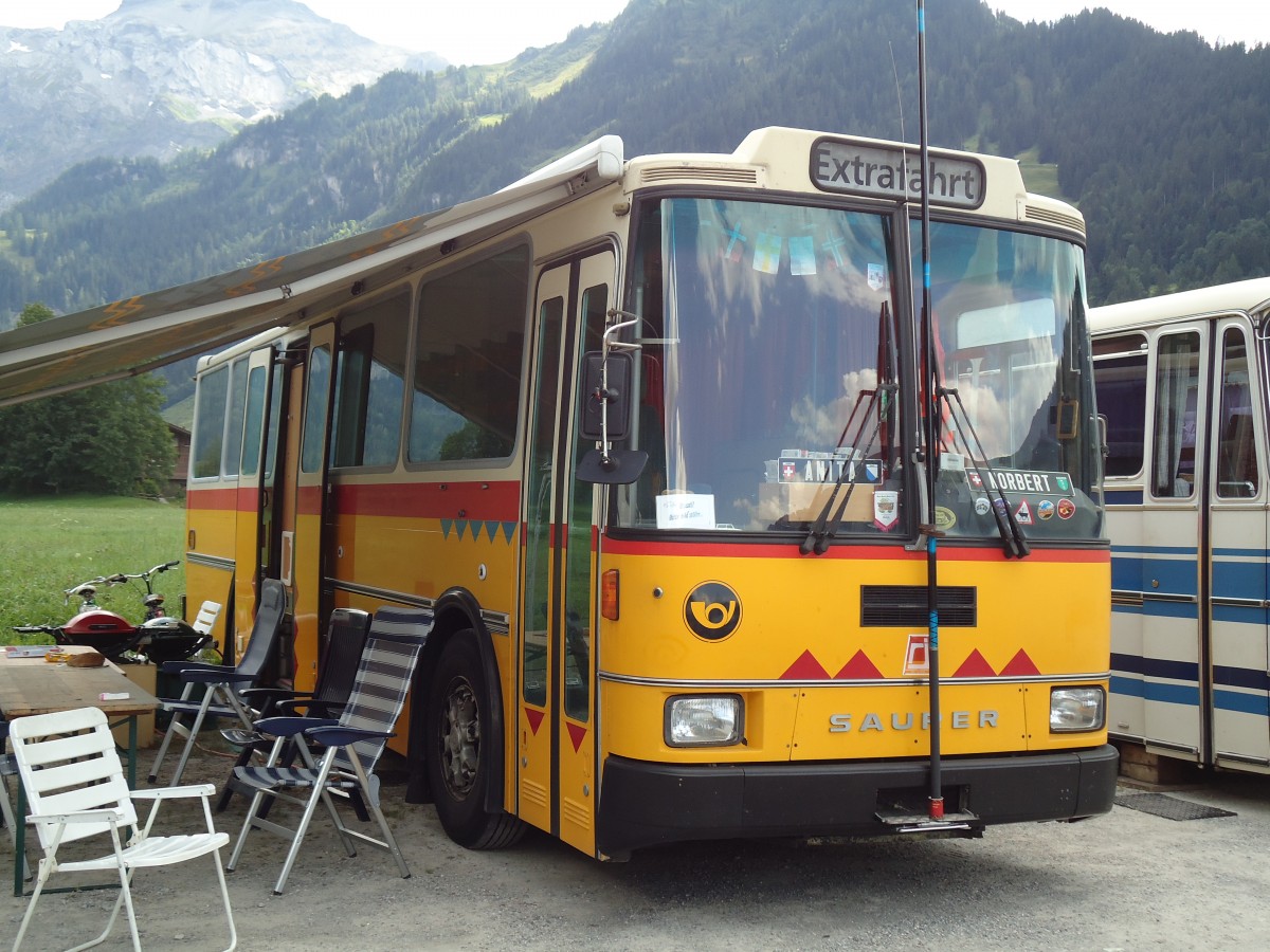 (146'386) - Toldo, Zrich - ZH 124'701 - Saurer/R&J (ex Peter, Pfaffnau) am 17. August 2013 in Lenk, Metschbahnen