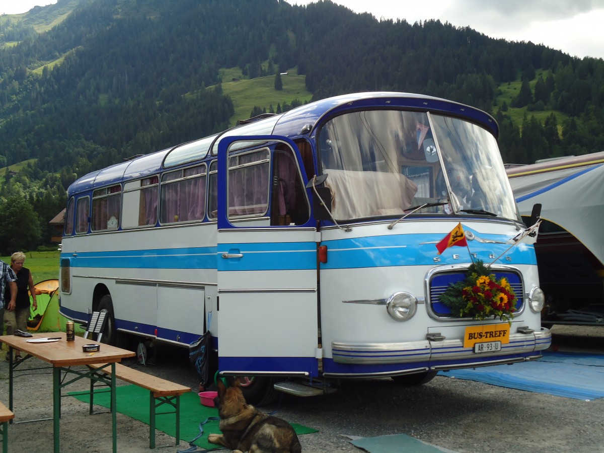 (146'395) - Niederer, Grub - AR 93 U - Setra am 17. August 2013 in Lenk, Metschbahnen