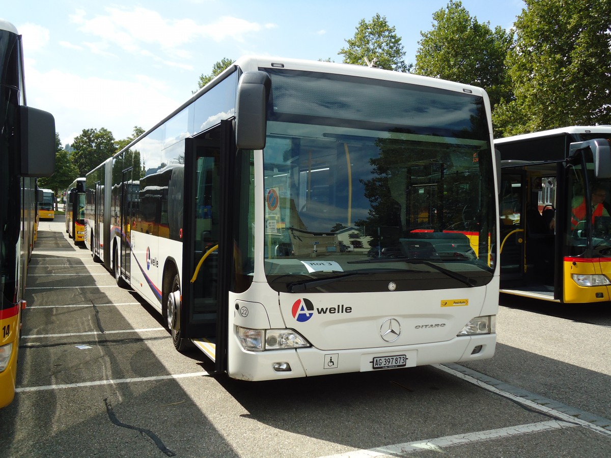 (146'904) - Twerenbold, Baden - Nr. 22/AG 397'873 - Mercedes (ex Geissmann, Mellingen Nr. 22) am 1. September 2013 in Burgdorf, Markthalle