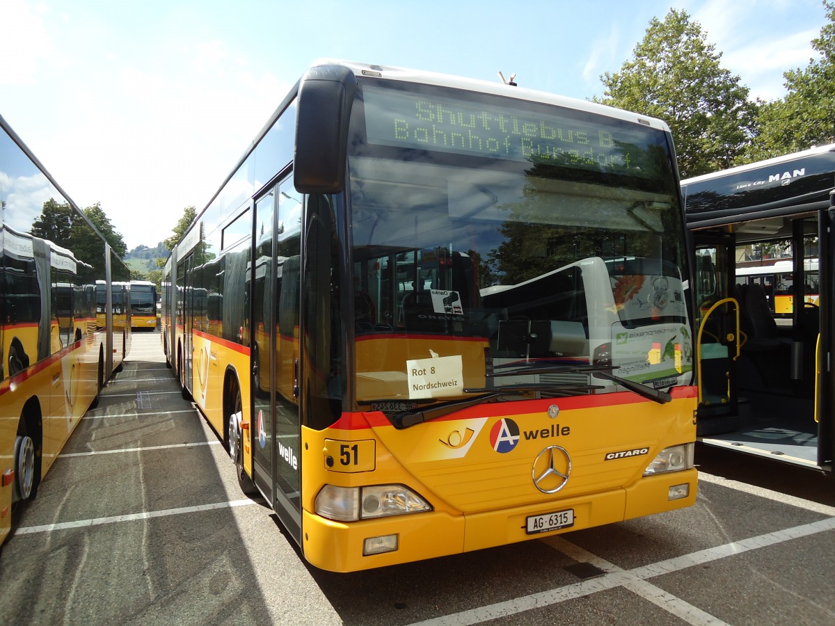 (146'908) - Steffen, Remetschwil - Nr. 51/AG 6315 - Mercedes am 1. September 2013 in Burgdorf, Markthalle