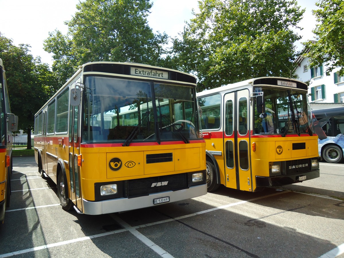 (146'962) - Wegmller, Bern - Nr. 12/BE 530'697 - FBW/Tscher (ex Grob, Glattfelden; ex FBW-Club, Mnnedorf; ex Merkli&Solioz, Wetzikon; ex Stutz, Oberlunkhofen Nr. 12) am 1. September 2013 in Burgdorf, Markthalle