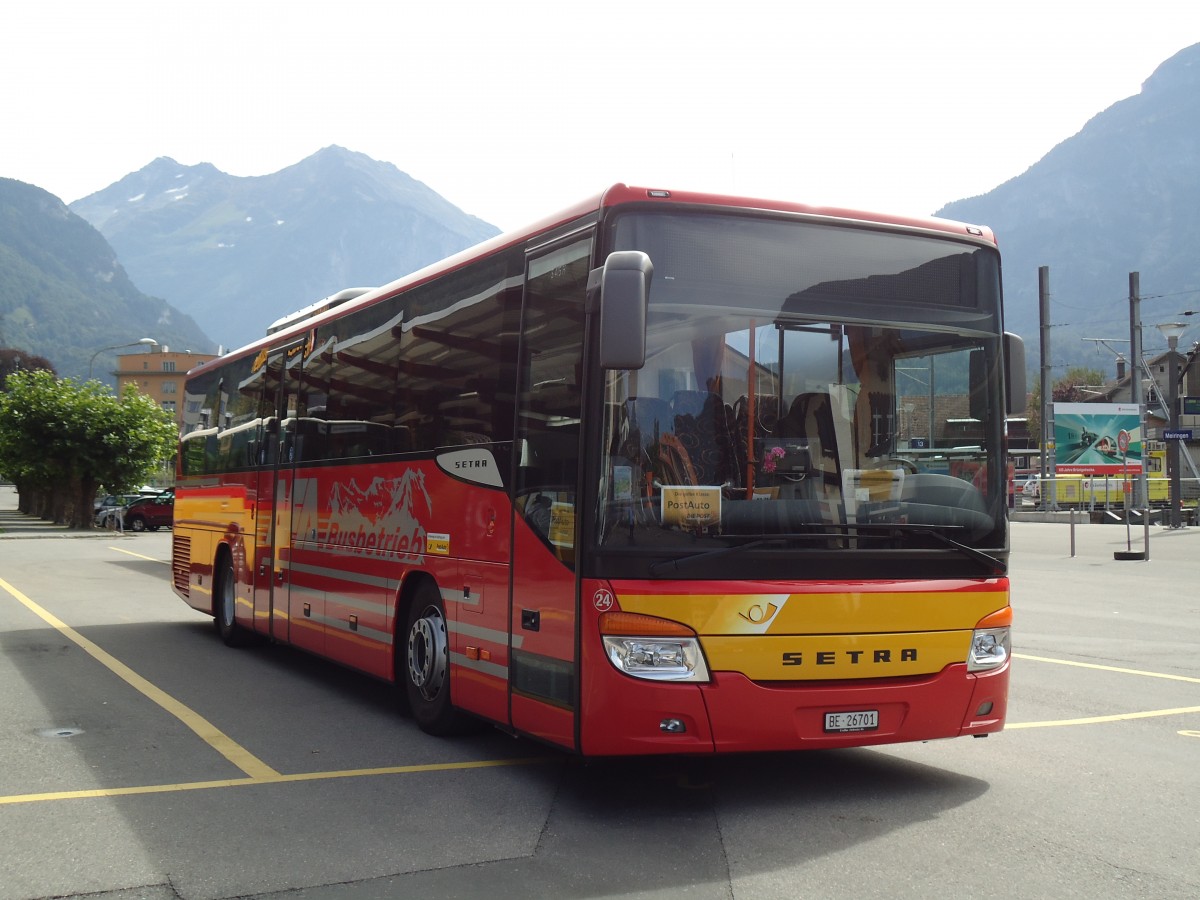 (146'998) - AFA Adelboden - Nr. 24/BE 26'701 - Setra am 2. September 2013 in Meiringen, Postautostation (Einsatz AVG M.)