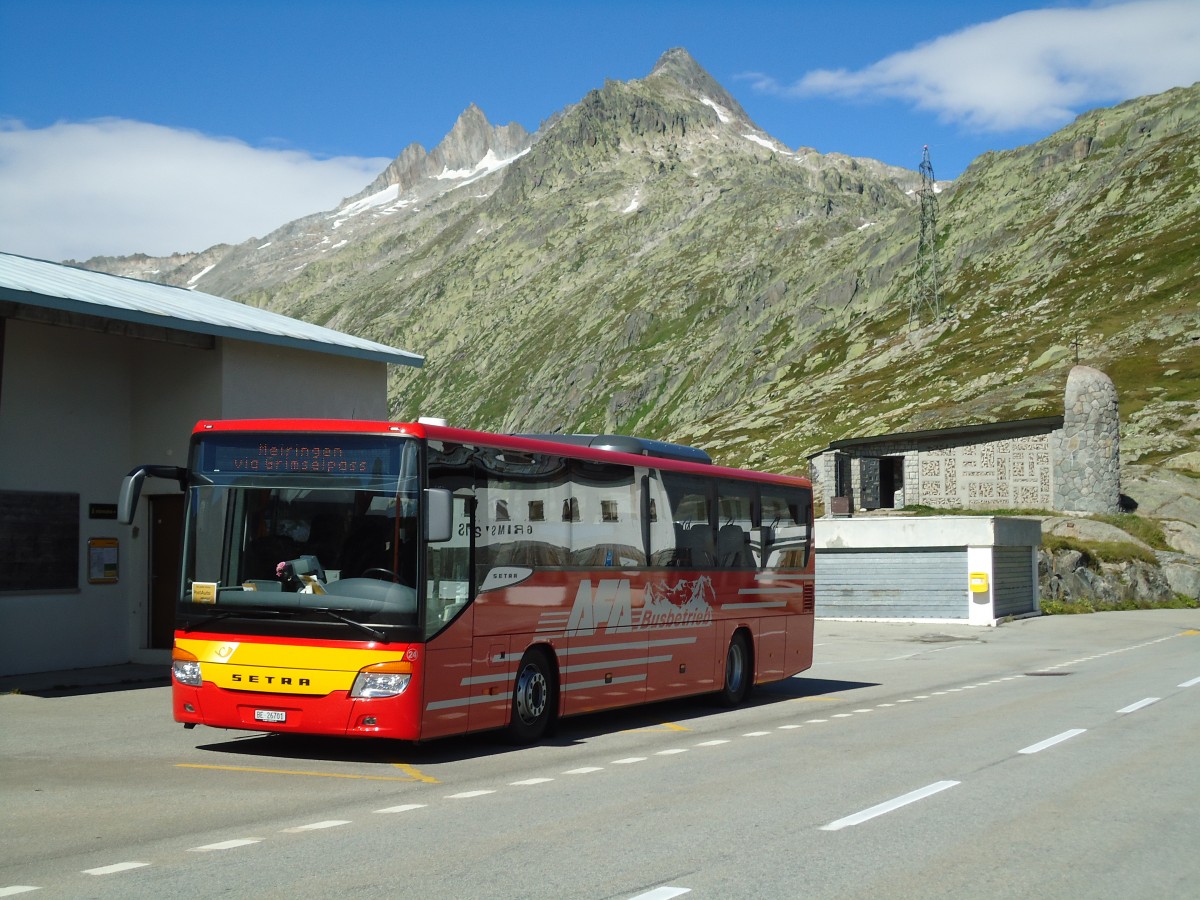 (147'037) - AFA Adelboden - Nr. 24/BE 26'701 - Setra am 2. September 2013 in Grimsel, Passhhe (Einsatz AVG M.)